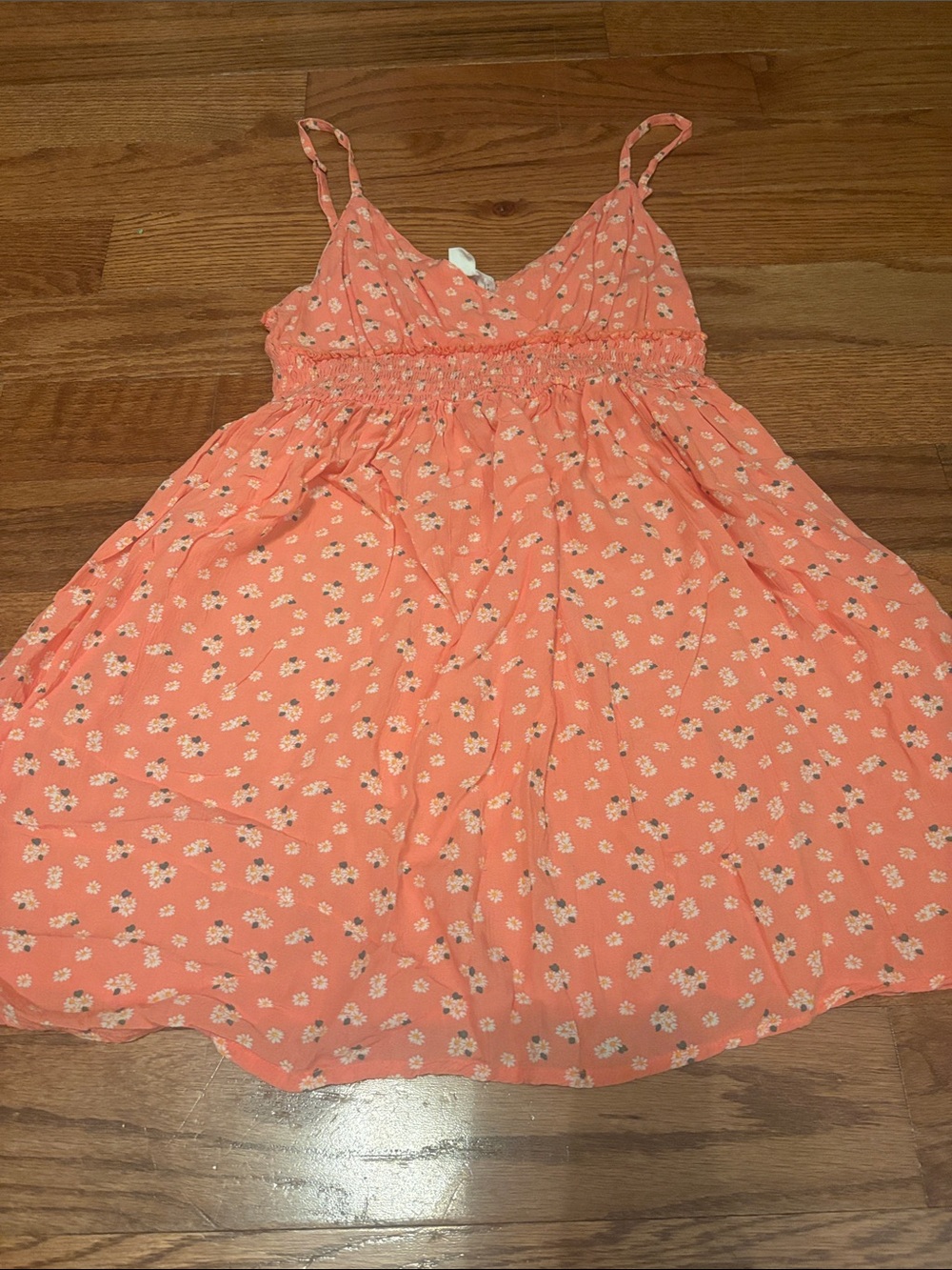 Aeropostale Coral Floral Smocked Sundress